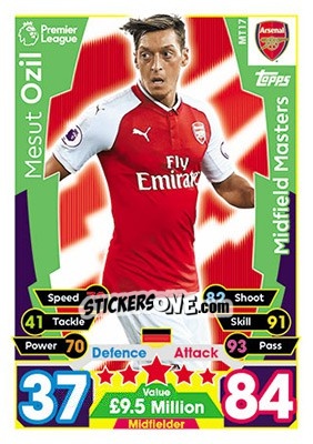 Sticker Mesut Ozil - English Premier League 2017-2018. Match Attax n. MT17 - Topps