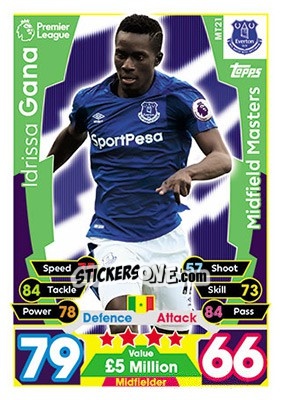 Figurina Idrissa Gueye - English Premier League 2017-2018. Match Attax - Topps