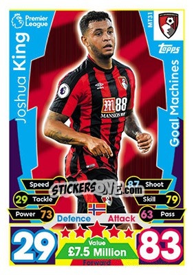 Cromo Joshua King - English Premier League 2017-2018. Match Attax - Topps