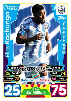 Sticker Elias Kachunga - English Premier League 2017-2018. Match Attax - Topps