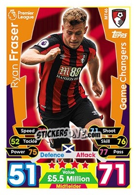 Sticker Ryan Fraser - English Premier League 2017-2018. Match Attax - Topps