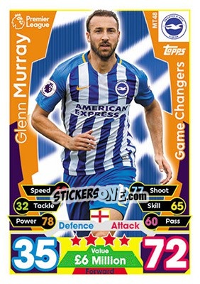Sticker Glenn Murray - English Premier League 2017-2018. Match Attax - Topps