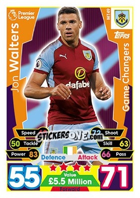 Cromo Jon Walters - English Premier League 2017-2018. Match Attax - Topps