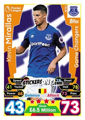 Sticker Aaron Mooy - English Premier League 2017-2018. Match Attax n. MT52 - Topps