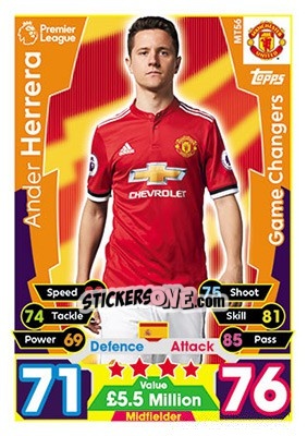 Figurina Ander Herrera - English Premier League 2017-2018. Match Attax - Topps