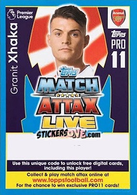 Figurina Granit Xhaka - English Premier League 2017-2018. Match Attax - Topps