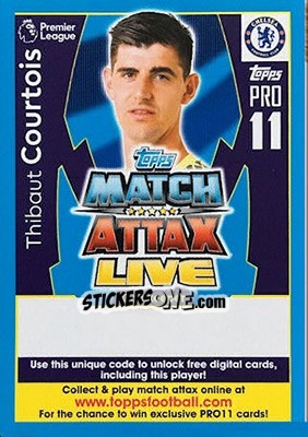 Sticker Thibaut Courtois - English Premier League 2017-2018. Match Attax - Topps