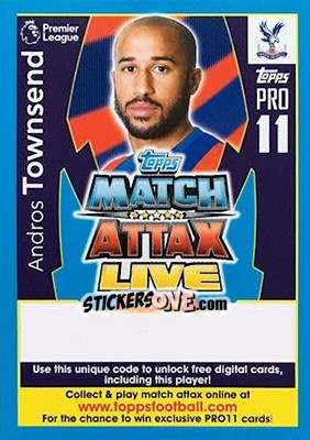 Figurina Andros Townsend - English Premier League 2017-2018. Match Attax - Topps