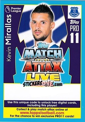 Sticker Kevin Mirallas - English Premier League 2017-2018. Match Attax n. P10 - Topps