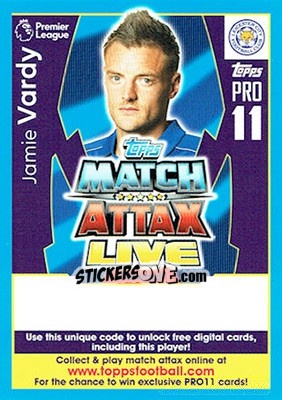 Sticker Jamie Vardy - English Premier League 2017-2018. Match Attax - Topps