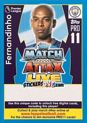 Sticker Fernandinho - English Premier League 2017-2018. Match Attax - Topps