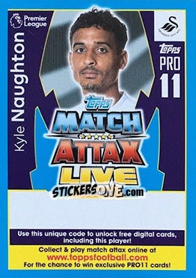 Figurina Kyle Naughton - English Premier League 2017-2018. Match Attax - Topps