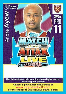 Sticker Andre Ayew - English Premier League 2017-2018. Match Attax - Topps