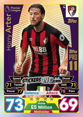 Sticker Harry Arter - English Premier League 2017-2018. Match Attax - Topps