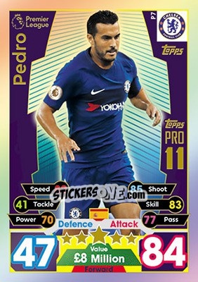 Sticker Pedro Rodríguez - English Premier League 2017-2018. Match Attax n. Pro7 - Topps