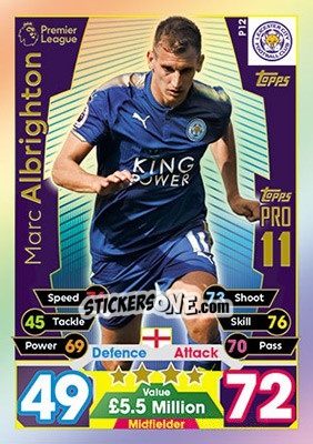 Figurina Marc Albrighton - English Premier League 2017-2018. Match Attax - Topps