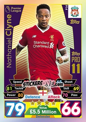 Figurina Nathaniel Clyne - English Premier League 2017-2018. Match Attax - Topps