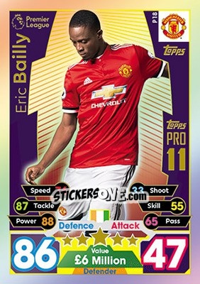 Cromo Eric Bailly - English Premier League 2017-2018. Match Attax - Topps