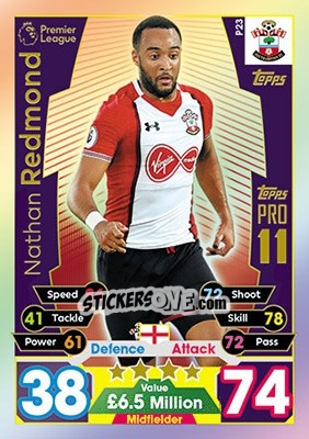 Sticker Nathan Redmond - English Premier League 2017-2018. Match Attax - Topps