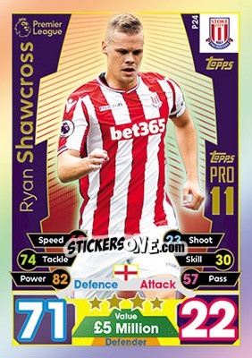 Figurina Ryan Shawcross - English Premier League 2017-2018. Match Attax - Topps