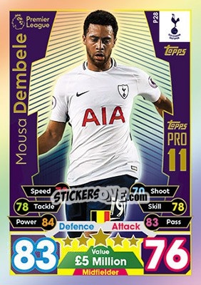 Cromo Mousa Dembele - English Premier League 2017-2018. Match Attax - Topps