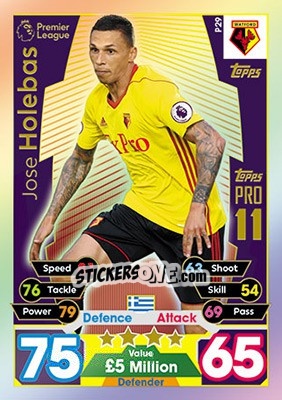 Sticker Jose Holebas - English Premier League 2017-2018. Match Attax - Topps