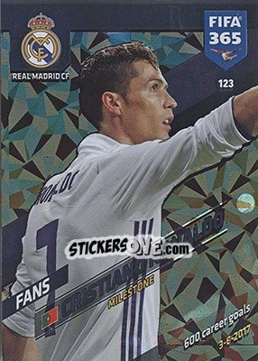 Sticker Cristiano Ronaldo - FIFA 365: 2017-2018. Adrenalyn XL - Nordic edition n. 123 - Panini