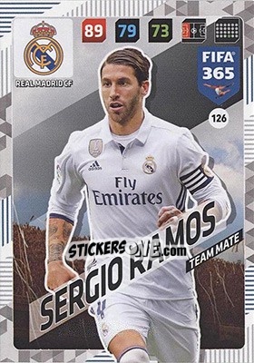 Sticker Sergio Ramos - FIFA 365: 2017-2018. Adrenalyn XL - Nordic edition n. 126 - Panini