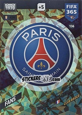 Sticker Club Badge - FIFA 365: 2017-2018. Adrenalyn XL - Nordic edition n. 136 - Panini