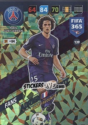 Sticker Adrien Rabiot - FIFA 365: 2017-2018. Adrenalyn XL - Nordic edition n. 139 - Panini