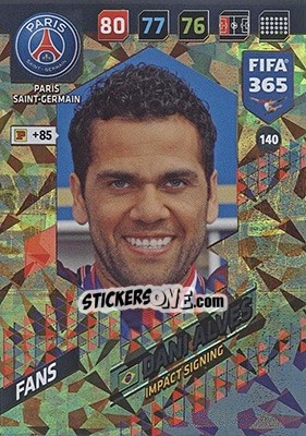 Sticker Dani Alves - FIFA 365: 2017-2018. Adrenalyn XL - Nordic edition n. 140 - Panini