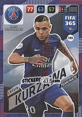 Sticker Layvin Kurzawa - FIFA 365: 2017-2018. Adrenalyn XL - Nordic edition n. 145 - Panini
