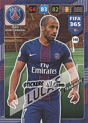 Sticker Lucas Moura - FIFA 365: 2017-2018. Adrenalyn XL - Nordic edition n. 148 - Panini