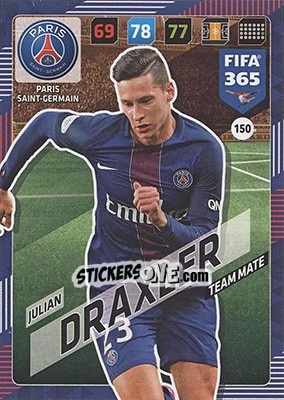 Sticker Julian Draxler - FIFA 365: 2017-2018. Adrenalyn XL - Nordic edition n. 150 - Panini