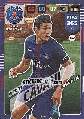 Sticker Edinson Cavani - FIFA 365: 2017-2018. Adrenalyn XL - Nordic edition n. 152 - Panini