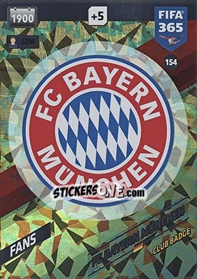 Sticker Club Badge - FIFA 365: 2017-2018. Adrenalyn XL - Nordic edition n. 154 - Panini