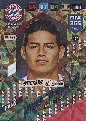 Sticker James Rodríguez - FIFA 365: 2017-2018. Adrenalyn XL - Nordic edition n. 157 - Panini