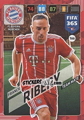 Sticker Franck Ribéry - FIFA 365: 2017-2018. Adrenalyn XL - Nordic edition n. 166 - Panini