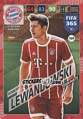 Sticker Robert Lewandowski - FIFA 365: 2017-2018. Adrenalyn XL - Nordic edition n. 169 - Panini