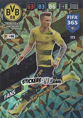 Sticker Marco Reus - FIFA 365: 2017-2018. Adrenalyn XL - Nordic edition n. 173 - Panini