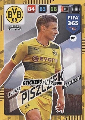 Sticker Lukasz Piszczek - FIFA 365: 2017-2018. Adrenalyn XL - Nordic edition n. 181 - Panini