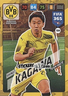 Sticker Shinji Kagawa - FIFA 365: 2017-2018. Adrenalyn XL - Nordic edition n. 184 - Panini