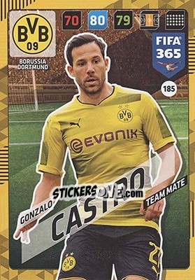 Sticker Gonzalo Castro - FIFA 365: 2017-2018. Adrenalyn XL - Nordic edition n. 185 - Panini
