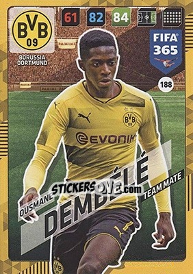 Sticker Ousmane Dembélé - FIFA 365: 2017-2018. Adrenalyn XL - Nordic edition n. 188 - Panini