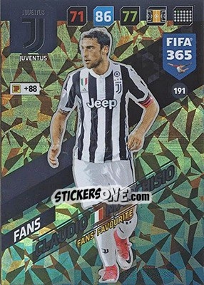 Sticker Claudio Marchisio - FIFA 365: 2017-2018. Adrenalyn XL - Nordic edition n. 191 - Panini