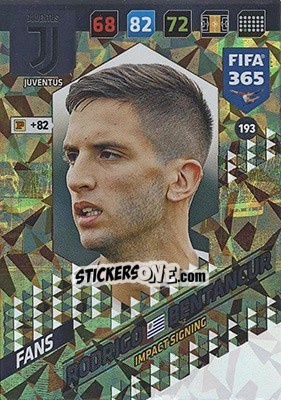 Sticker Rodrigo Bentancur - FIFA 365: 2017-2018. Adrenalyn XL - Nordic edition n. 193 - Panini