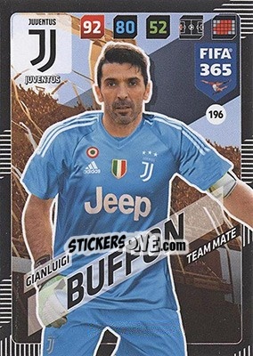 Sticker Gianluigi Buffon - FIFA 365: 2017-2018. Adrenalyn XL - Nordic edition n. 196 - Panini