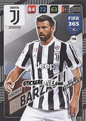 Sticker Andrea Barzagli - FIFA 365: 2017-2018. Adrenalyn XL - Nordic edition n. 198 - Panini