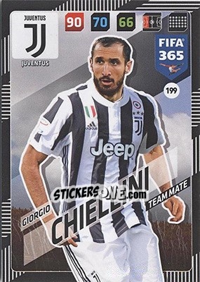 Sticker Giorgio Chiellini - FIFA 365: 2017-2018. Adrenalyn XL - Nordic edition n. 199 - Panini
