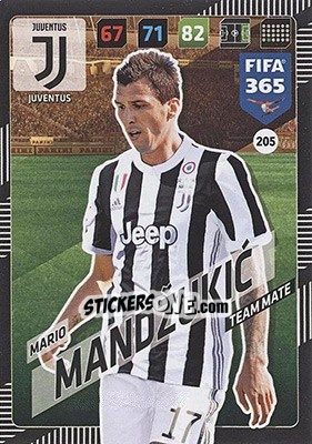 Sticker Mario Mandžukic - FIFA 365: 2017-2018. Adrenalyn XL - Nordic edition n. 205 - Panini